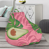 Avocado Slices Leaves Pink Back Ground Bean Bag Cover