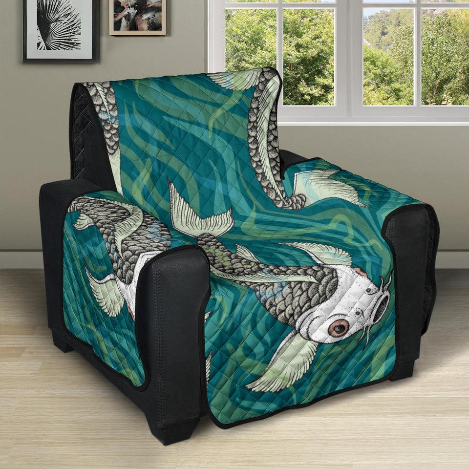 Koi Fish Carp Fish lotus pattern Recliner Cover Protector