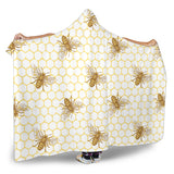 Bee Honeycomb Seamless Design Pattern Hooded Blanket