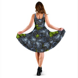 Blueberry Pattern Sleeveless Midi Dress