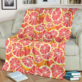 Tropical Grapefruit Pattern Premium Blanket