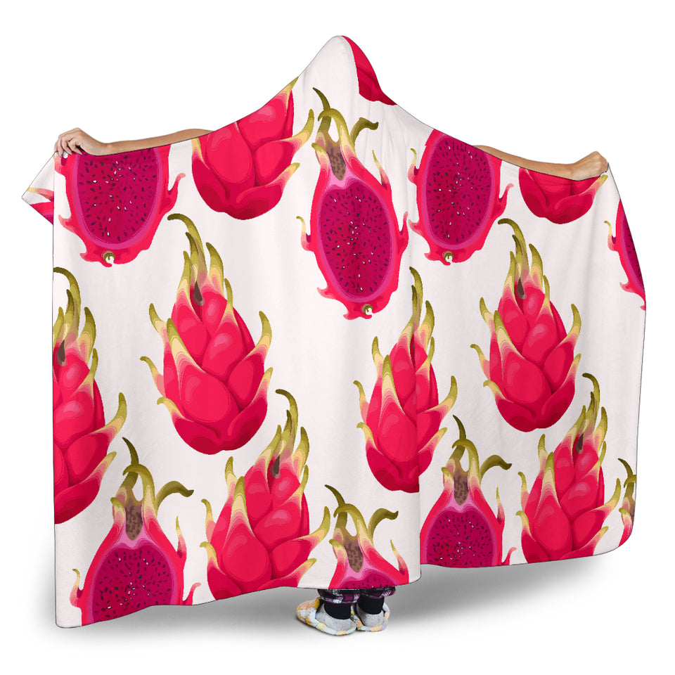 Dragon Fruits Design Pattern Hooded Blanket