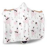 Poodle Dog Rose Cake Pattern Hooded Blanket