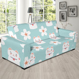 Maneki Neko Lucky Cat Sakura Sofa Slipcover