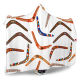 Boomerang Australian Aboriginal Ornament Pattern Hooded Blanket