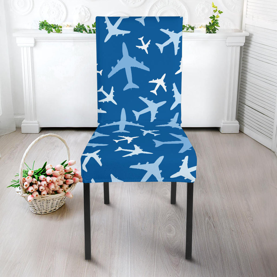 Airplane Pattern In The Sky Dining Chair Slipcover