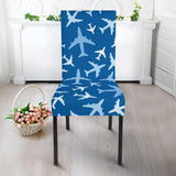Airplane Pattern In The Sky Dining Chair Slipcover