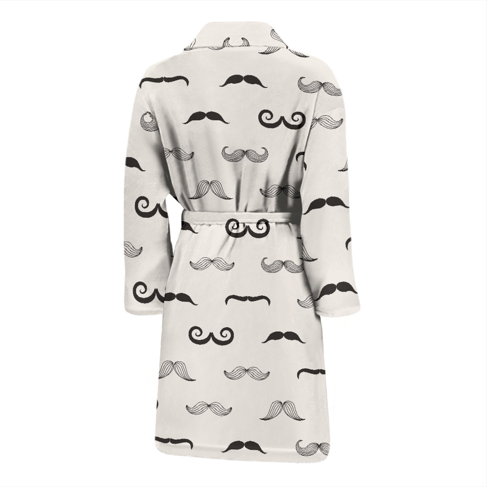 Mustache Beard Pattern Print Design 05 Men's Bathrobe