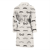 Mustache Beard Pattern Print Design 05 Men's Bathrobe