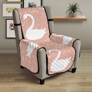 Swan flower light pink background Chair Cover Protector