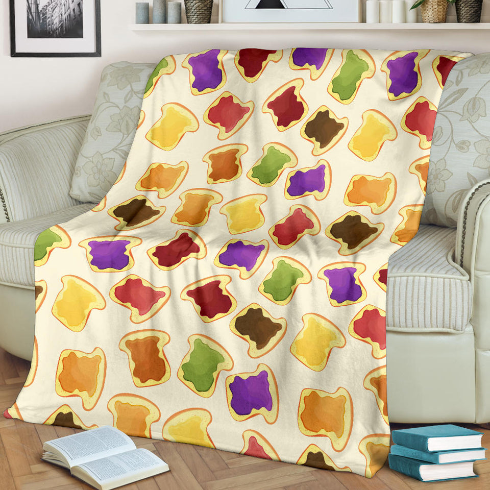 Bread Toast Pattern Print Design 02 Premium Blanket