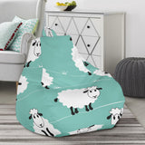 Cute Sheep Green Background Bean Bag Cover