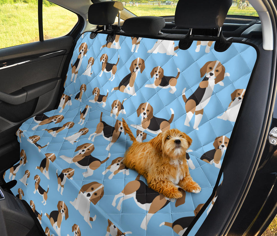 Beagle Dog Blue Background Pattern Dog Car Seat Covers