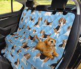 Beagle Dog Blue Background Pattern Dog Car Seat Covers