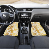 Gold Grape Pattern Front And Back Car Mats