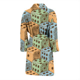 Dice Pattern Print Design 05 Men's Bathrobe