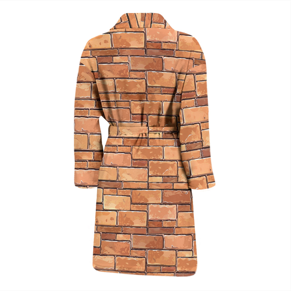 Brick Printed Pattern Print Design 04 Men's Bathrobe