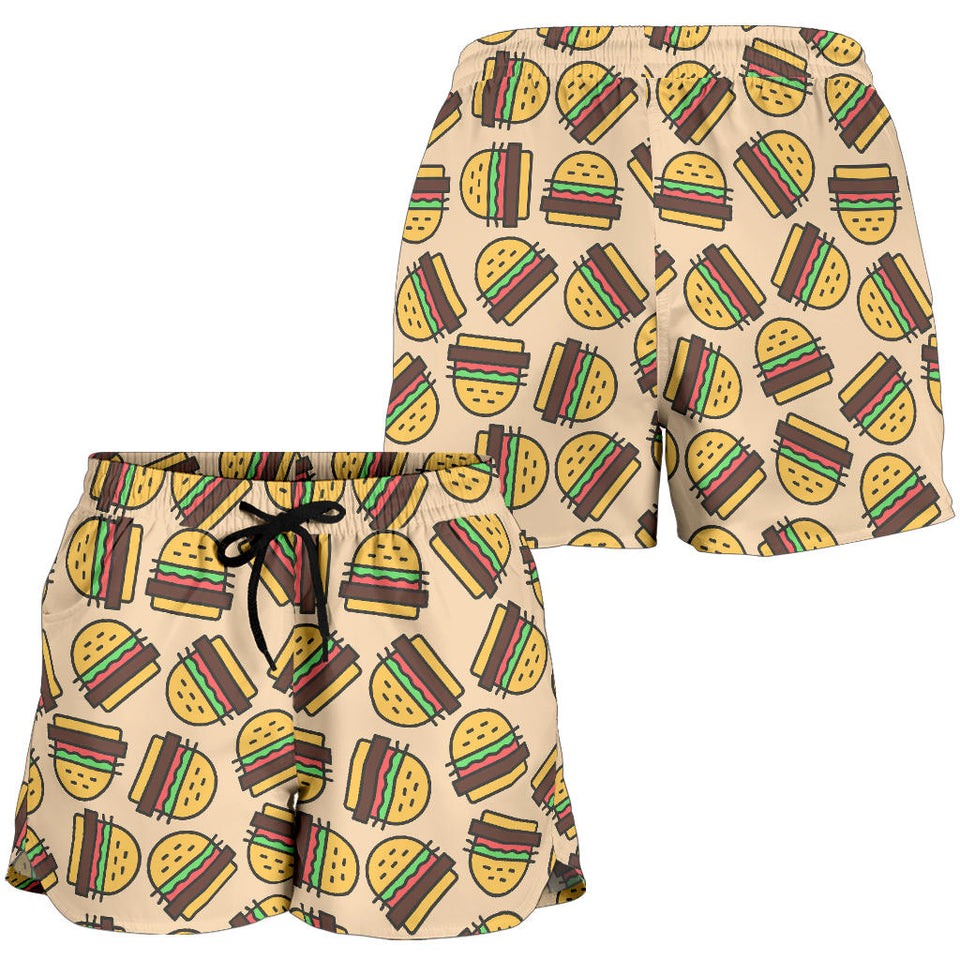 Hamburger Pattern Print Design 01 Women Shorts