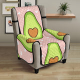 Avocado heart pink background Chair Cover Protector