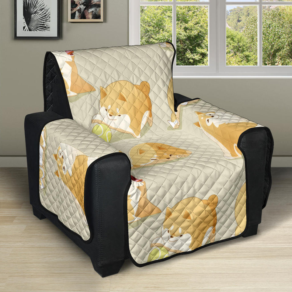 Cute fat shiba inu dog pattern Recliner Cover Protector