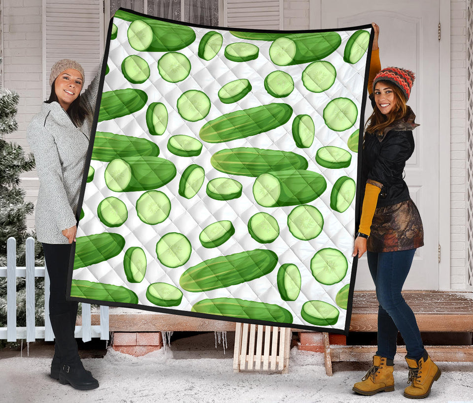 Cucumber Whole Slices Pattern Premium Quilt