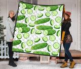 Cucumber Whole Slices Pattern Premium Quilt