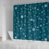 Snowflake Pattern Dark Background Shower Curtain Fulfilled In US