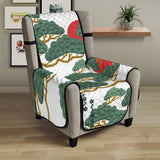 Bonsai red sun japanese pattern Chair Cover Protector