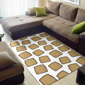 Bread Toast Pattern Print Design 03 Area Rug