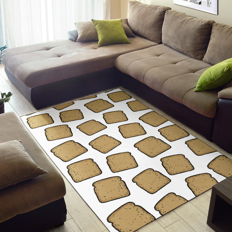 Bread Toast Pattern Print Design 03 Area Rug