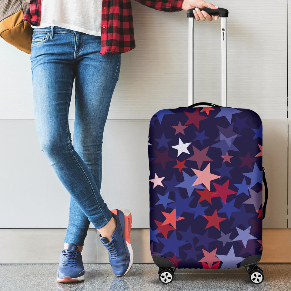 Red Blue Star Pattern Cabin Suitcases Luggages