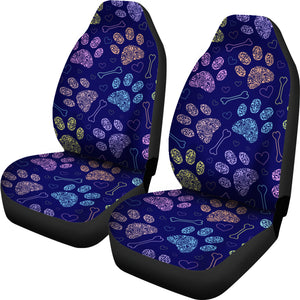 Dog Paws Pattern Print Design 02 Universal Fit Car Seat Covers