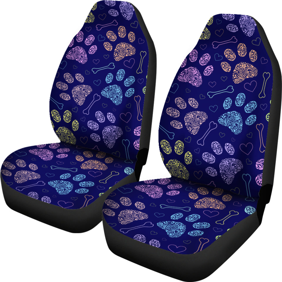 Dog Paws Pattern Print Design 02 Universal Fit Car Seat Covers