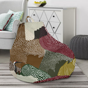 Japanese Cranes Flying Forest Dot Pattern Bean Bag Cover