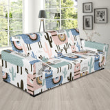 Lama Alpaca Cactus Hand Drawn Pattern Sofa Slipcover