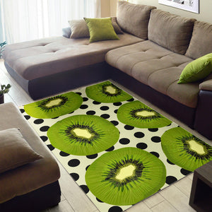 Kiwi Black Dot Background Area Rug