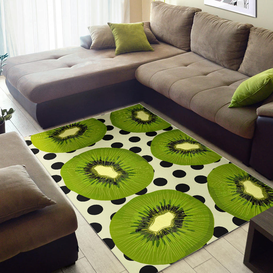 Kiwi Black Dot Background Area Rug