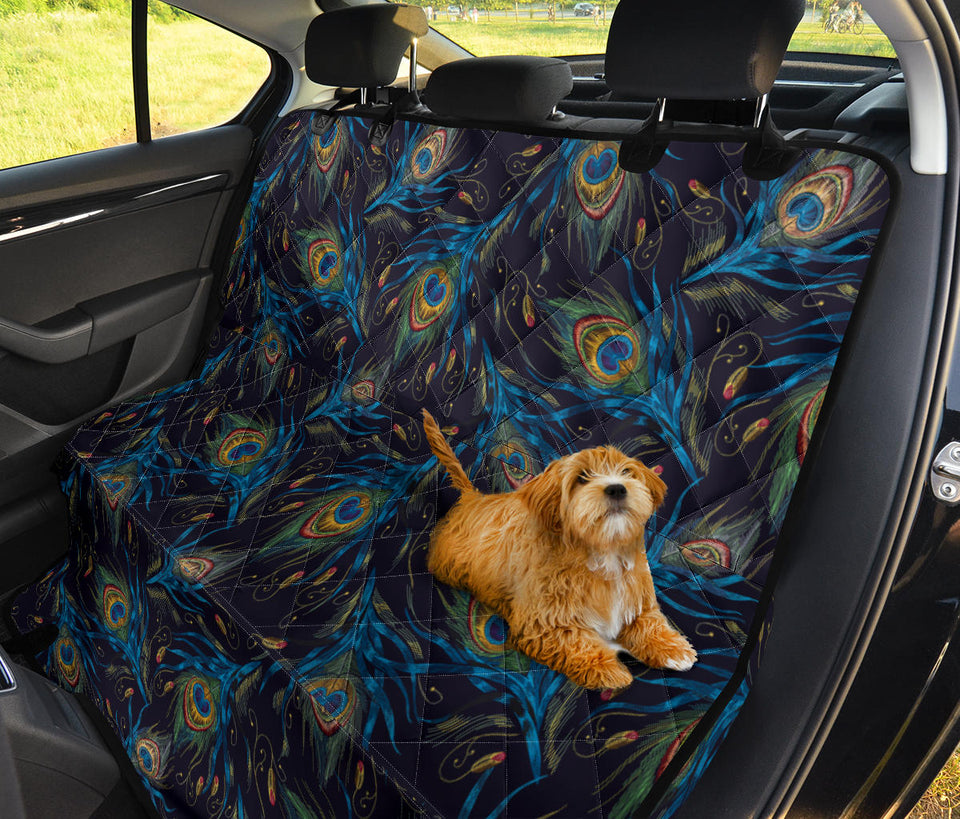 Beautiful Peacock Feather Pattern Dog Car Seat Covers