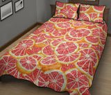Tropical grapefruit pattern Quilt Bed Set