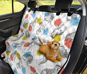 Siberian Husky And Colorful Circle Pattern Dog Car Seat Covers