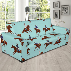 Horses Running Horses Rider Pattern Sofa Slipcover