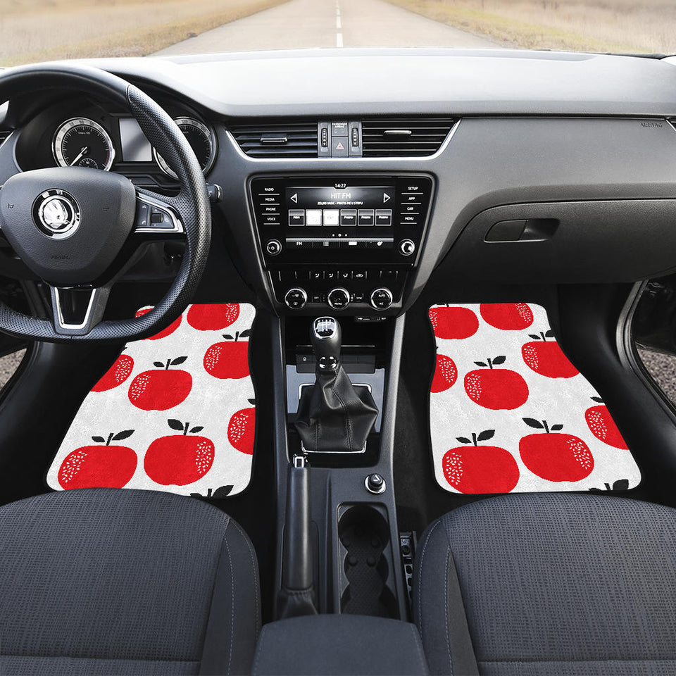 Red Apples White Background Front And Back Car Mats