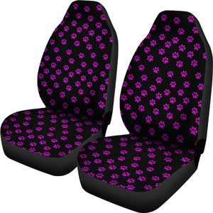 Purple Paw Prints Car Seat Cover