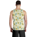 Seahorse shell starfish pattern background Men Tank Top