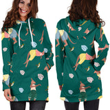 Kangaroo Leaves Pattern Women'S Hoodie Dress