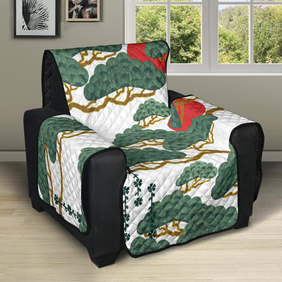 Bonsai red sun japanese pattern Recliner Cover Protector