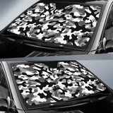 Black White Camo Camouflage Pattern Car Sun Shade