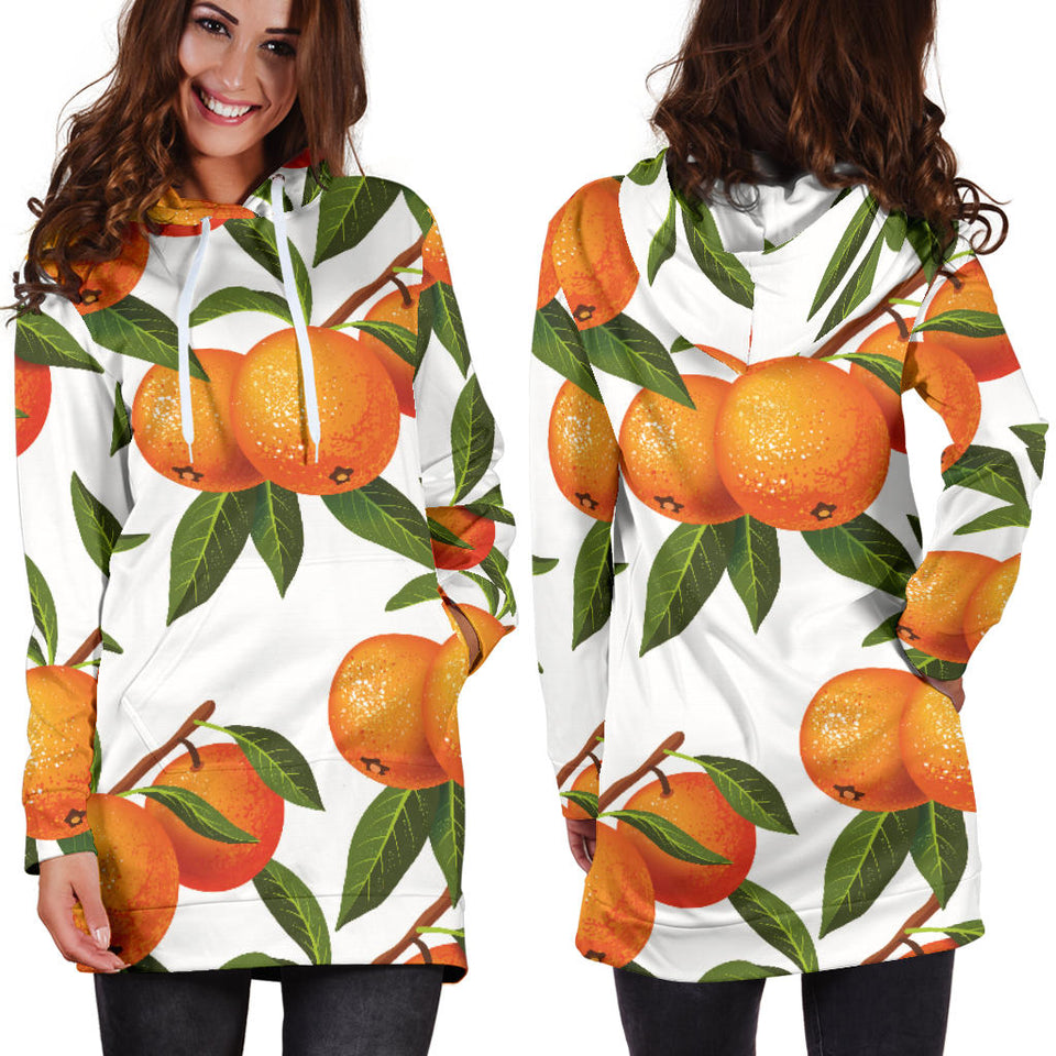 Oranges Pattern Background Women'S Hoodie Dress