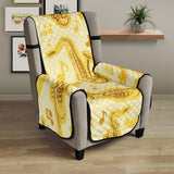 Saxophone cornet pattern yellow background Chair Cover Protector