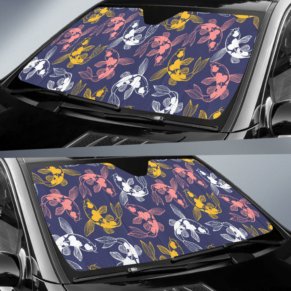 Koi Fish Carp Fish Pattern Car Sun Shade